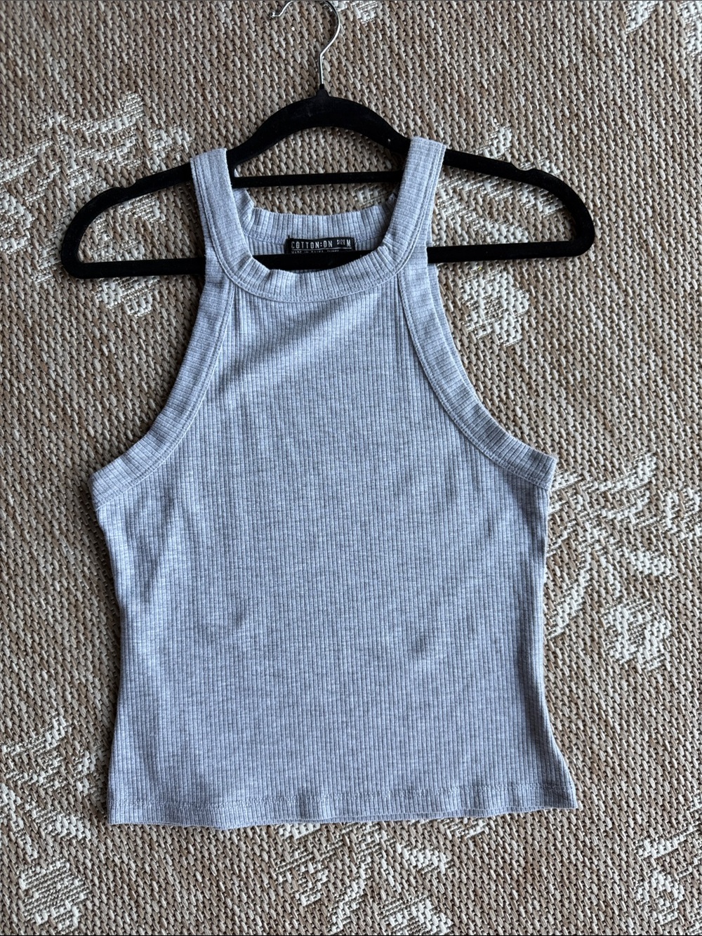 Cotton On Light Gray Ribbed Halter Tank 1561-EGW2